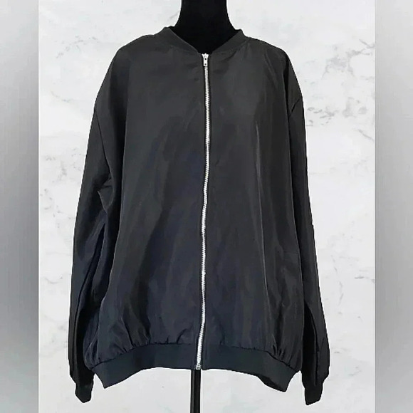 Black Nylon Cotton Spring Lightweight Jacket - Picture 2 of 6